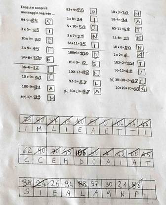 Scheda con il seguente messaggio: "Siete i campioni della Matematica!" Scheda con il seguente messaggio: "Siete i campioni della Matematica!"